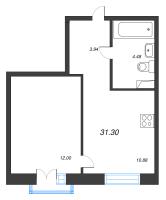 1 ккв № 16 Корп.: 1 , Секция 2  в ЖК ID Polytech