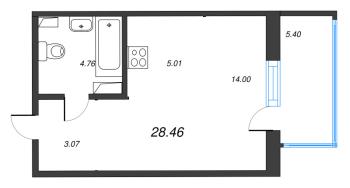 Студия № 101 Корп.: 6 , Секция 3  в ЖК IQ Гатчина