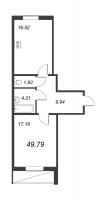 1 ккв № 38 Корп.: 4.3 , Секция 2  в ЖК IQ Гатчина