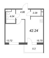 2 ккв (Евро) № 82 Корп.: 5.3 , Секция 2  в ЖК IQ Гатчина