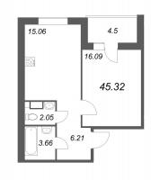 2 ккв (Евро) № 49 Корп.: 5.1 , Секция 2  в ЖК IQ Гатчина