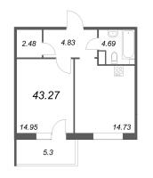 1 ккв № 81 Корп.: 5.3 , Секция 2  в ЖК IQ Гатчина