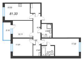 4 ккв (Евро) № 156 Корп.: 6 , Секция 4  в ЖК IQ Гатчина
