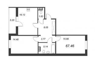 2 ккв № 10 Корп.: 4.1 , Секция 1  в ЖК IQ Гатчина