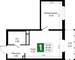 2 ккв (Евро) № 798 Корп.: 5.2 , Секция 5.10  в ЖК Имена