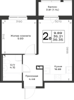 2 ккв (Евро) № 189 Корп.: 4.2 , Секция 4.2  в ЖК Имена