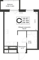 Студия № 180 Корп.: 4.2 , Секция 4.2  в ЖК Имена