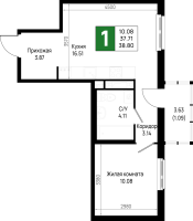 2 ккв (Евро) № 860 Корп.: 5.1 , Секция 5.6  в ЖК Имена