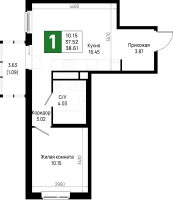2 ккв (Евро) № 453 Корп.: 5.1 , Секция 5.3  в ЖК Имена