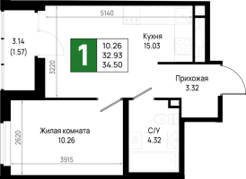 2 ккв (Евро) № 10 Корп.: 5.3 , Секция 5.11  в ЖК Имена