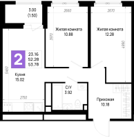 3 ккв (Евро) № 311 Корп.: 6 , Секция 6.3  в ЖК Имена