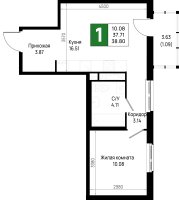 2 ккв (Евро) № 812 Корп.: 5.1 , Секция 5.6  в ЖК Имена