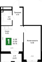 1 ккв № 317 Корп.: 6 , Секция 6.3  в ЖК Имена