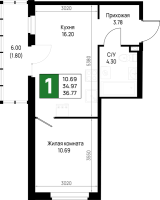 2 ккв (Евро) № 9 Корп.: 5.2 , Секция 5.7  в ЖК Имена