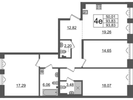 4 ккв (Евро) № 380 Корп.: 1 , Секция ВI.2  в ЖК Imperial Club