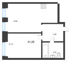 2 ккв (Евро) № 175 Корп.: 1 , Секция БI.3  в ЖК Imperial Club