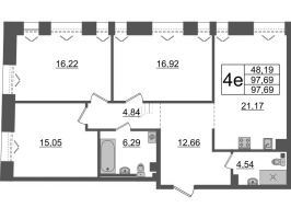 4 ккв (Евро) № 413 Корп.: 1 , Секция ВI.4  в ЖК Imperial Club