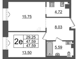 2 ккв (Евро) № 195 Корп.: 1 , Секция БI.4  в ЖК Imperial Club