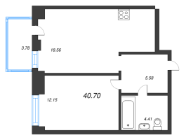 2 ккв (Евро) № 183 Корп.: 1 , Секция БI.3  в ЖК Imperial Club
