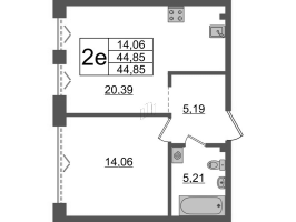 2 ккв (Евро) № 378 Корп.: 1 , Секция ВI.2  в ЖК Imperial Club