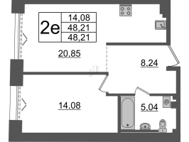 2 ккв (Евро) № 409 Корп.: 1 , Секция ВI.4  в ЖК Imperial Club