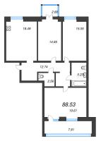 4 ккв (Евро) № ВI.8-496 Корп.: 1 , Секция ВI.8  в ЖК Imperial Club