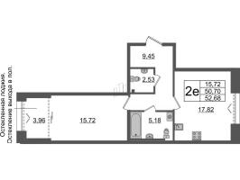 2 ккв (Евро) № ВII.3-546 Корп.: 1 , Секция ВII.3  в ЖК Imperial Club