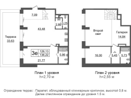 3 ккв (Евро) № 7 Корп.: 1 , Секция БI.1  в ЖК Imperial Club