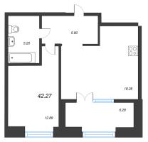 2 ккв (Евро) № ВII.1-516 Корп.: 1 , Секция ВII.1  в ЖК Империал Клаб