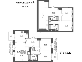 5 ккв (Евро) № ВII.4-592 Корп.: 1 , Секция ВII.4  в ЖК Империал Клаб