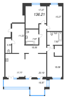 4 ккв (Евро) № БII.3-314 Корп.: 1 , Секция БII.3  в ЖК Империал Клаб
