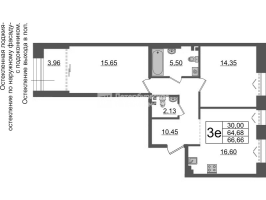 3 ккв (Евро) № ВII.5-601 Корп.: 1 , Секция ВII.5  в ЖК Империал Клаб
