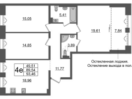 4 ккв (Евро) № ВI.6-437 Корп.: 1 , Секция ВI.6  в ЖК Империал Клаб