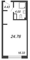 Студия № 05-209Н Корп.: В1 , Секция 4  в ЖК In2it