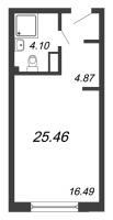 Студия № 05-164Н Корп.: В1 , Секция 3  в ЖК In2it