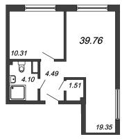 2 ккв (Евро) № 09-484Н Корп.: В1 , Секция 3  в ЖК In2it