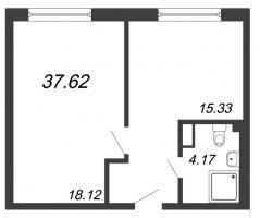 1 ккв № 415 Корп.: В1 , Секция 2  в ЖК In2it