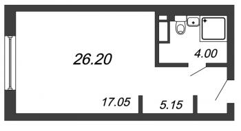 Студия № 04-107Н Корп.: В1 , Секция 1  в ЖК In2it