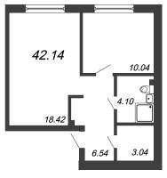 2 ккв (Евро) № 19-819Н Корп.: В1 , Секция 1  в ЖК In2it