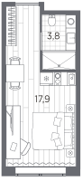 Студия № 245 Корп.: 1 , Секция 2  в ЖК Industrial Avenir