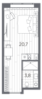 Студия № 236 Корп.: 1 , Секция 1  в ЖК Industrial Avenir