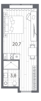 Студия № 235 Корп.: 1 , Секция 1  в ЖК Industrial Avenir