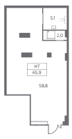 К. пом № Н399101 Корп.: 1 , Секция 1  в ЖК Industrial Avenir