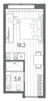 Студия № 456 Корп.: 1 , Секция 2  в ЖК Industrial Avenir