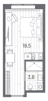 Студия № 322 Корп.: 1 , Секция 1  в ЖК Industrial Avenir