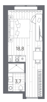 Студия № 244 Корп.: 1 , Секция 1  в ЖК Industrial Avenir