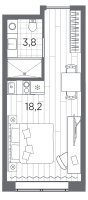 Студия № 562 Корп.: 1 , Секция 2  в ЖК Industrial Avenir