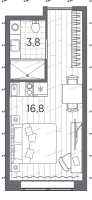 Студия № 1117 Корп.: 1 , Секция 1  в ЖК Industrial Avenir