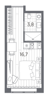 Студия № 1215 Корп.: 1 , Секция 1  в ЖК Industrial Avenir