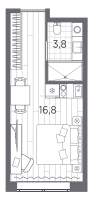 Студия № 216 Корп.: 1 , Секция 1  в ЖК Industrial Avenir